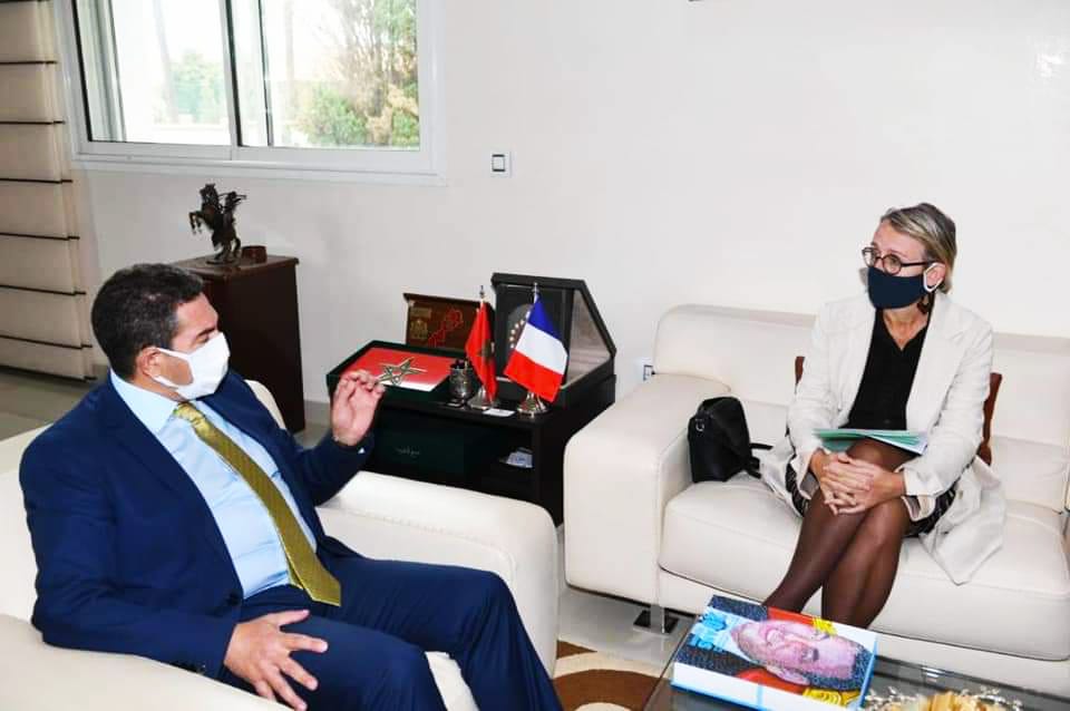 Morocco Minister of Education Saiid Amzazi and French Ambassador to Morocco Hélène Le Gal