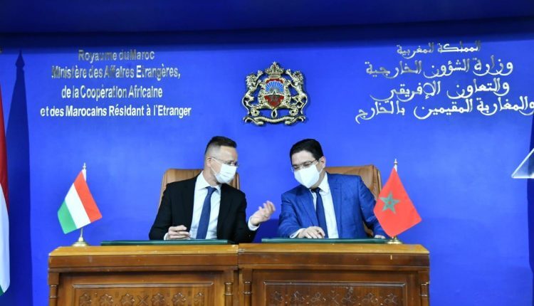 FM Nasser Bourita, along with his Hungarian counterpart, Peter Szijjarto.