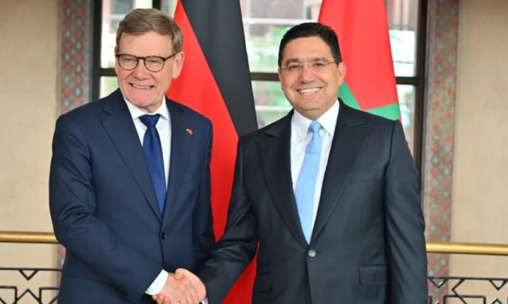 German FM Wadephul at joint press briefing with FM Bourita, Rabat, April 30, 2026