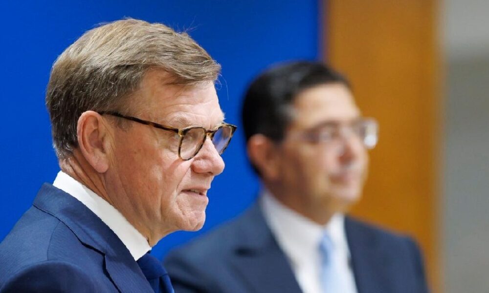 German FM Wadephul at joint press briefing with FM Bourita, Rabat, April 30, 2026