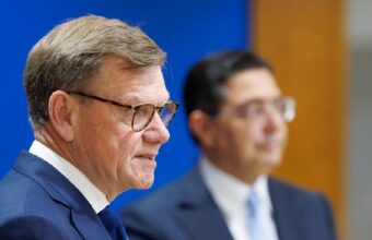 German FM Wadephul at joint press briefing with FM Bourita, Rabat, April 30, 2026