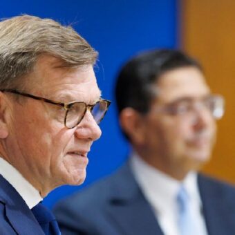 German FM Wadephul at joint press briefing with FM Bourita, Rabat, April 30, 2026