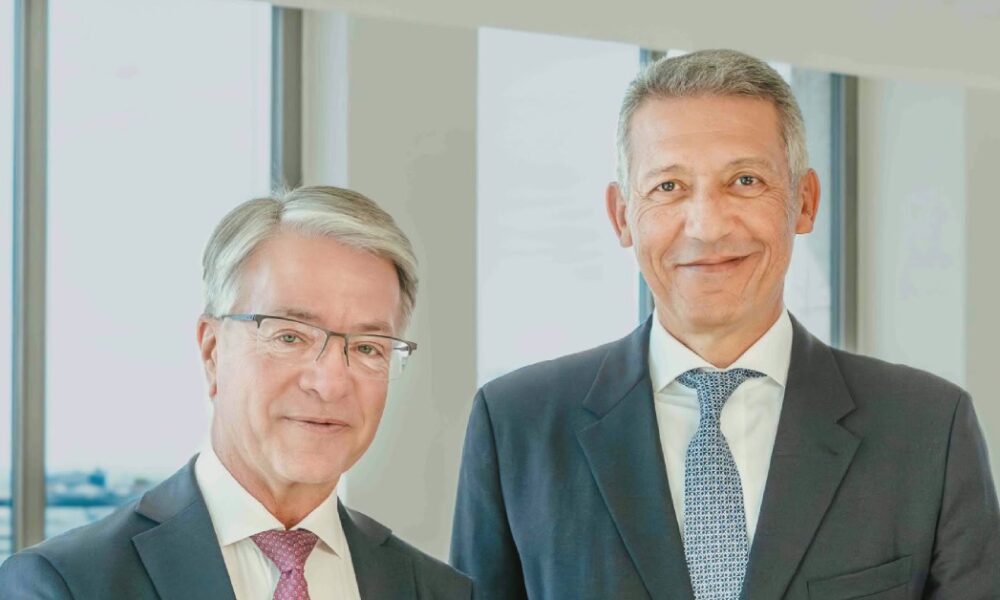 Mohamed Hassan Bensalah and Thierry Laborde sign the Holmarcom-BMCI acquisition agreement, Casablanca, April 29, 2026