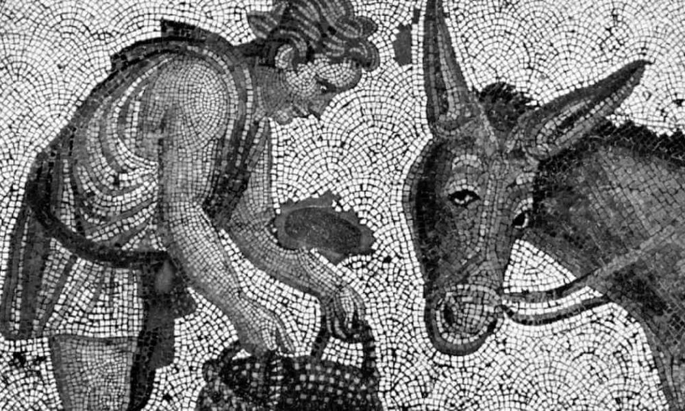 Ancient Latin manuscript of Metamorphoses The Golden Ass by Apuleius first novel in history