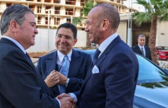 Fouad Ali El Himma, Nasser Bourita and US Ambassador Buchan III at the opening of the US consulate in Casablanca