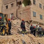 Scene from the aftermath of a building collapse in Fes, Morocco.