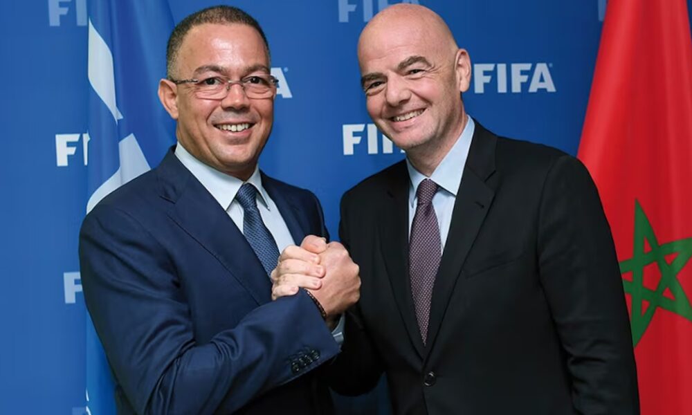 Fouzi Lekjaa, FRMF president, endorses Gianni Infantino for FIFA presidency ahead of Rabat congress, March 2027