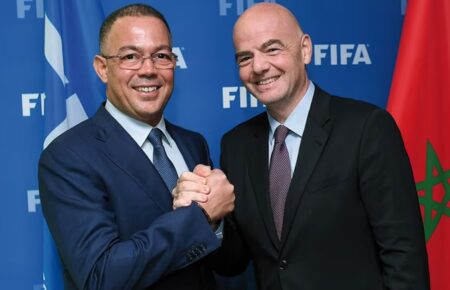 Fouzi Lekjaa, FRMF president, endorses Gianni Infantino for FIFA presidency ahead of Rabat congress, March 2027