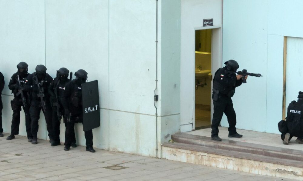 Kuwaiti security forces during a counter-terrorism drill, Kuwait City, February 2023