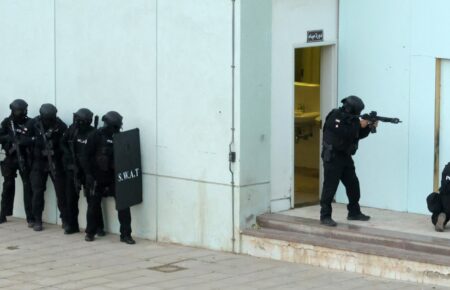 Kuwaiti security forces during a counter-terrorism drill, Kuwait City, February 2023