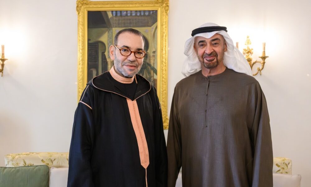 King Mohammed VI meets UAE President Sheikh Mohamed bin Zayed Al Nahyan in Rabat.
