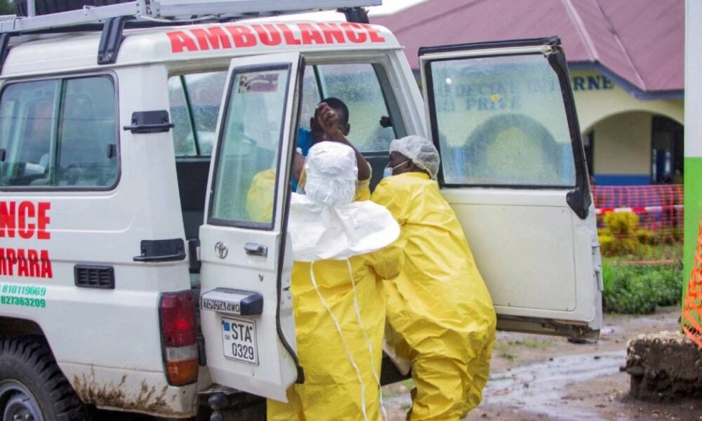 Health workers respond to an Ebola outbreak in the Democratic Republic of the Congo.