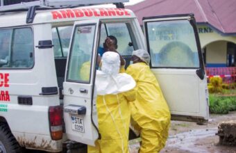 Health workers respond to an Ebola outbreak in the Democratic Republic of the Congo.