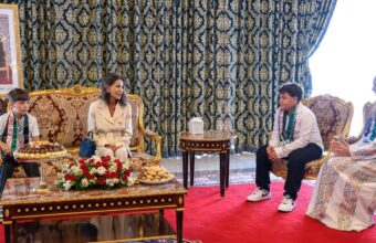 Princess Lalla Meryem receives Al-Quds children taking part in Morocco’s summer camps.